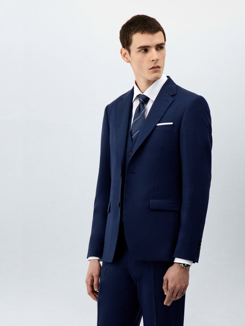 Veste de costume Regular en laine Marzotto bleu indigo - Father & Sons - 1