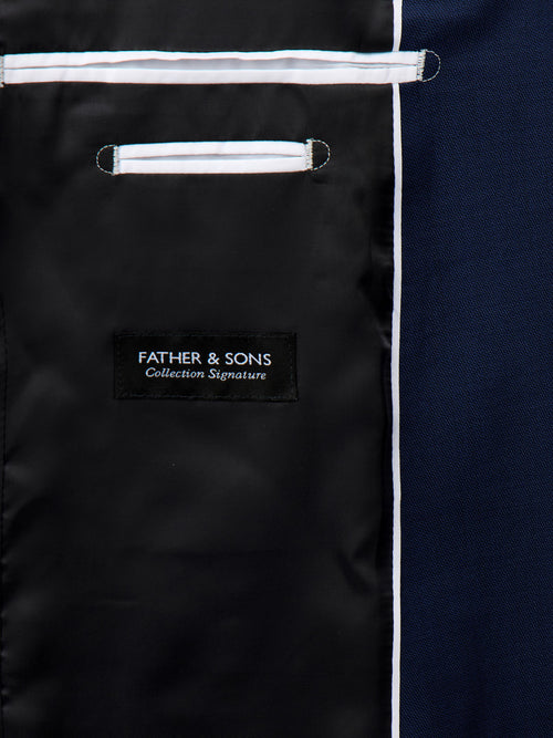 Veste de costume Regular en laine Marzotto bleu indigo - Father & Sons - 5