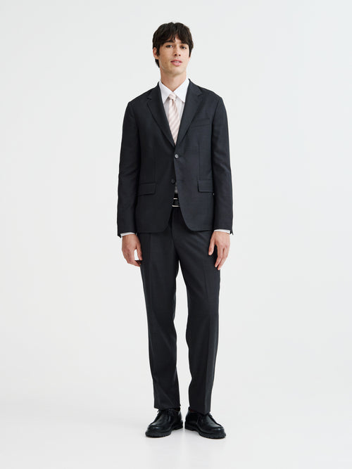 Veste coordonnable regular en laine anthracite - Father & Sons - 6