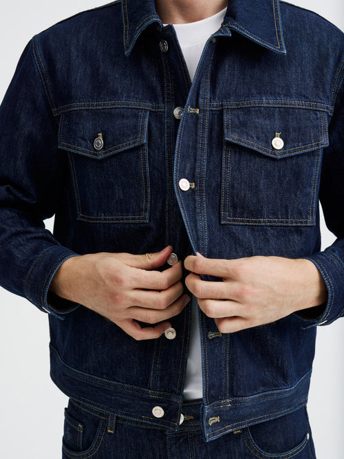 Veste en jean en coton bleu indigo - Father & Sons - 5
