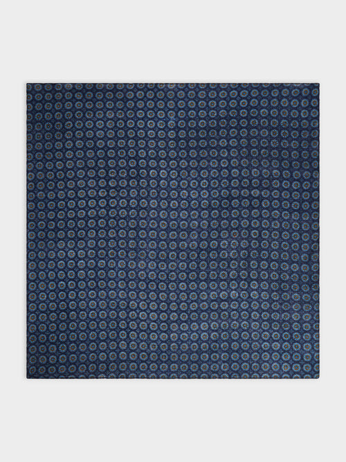 Bandana en laine bleu marine à motif - 2 - Father & Sons   - 2 