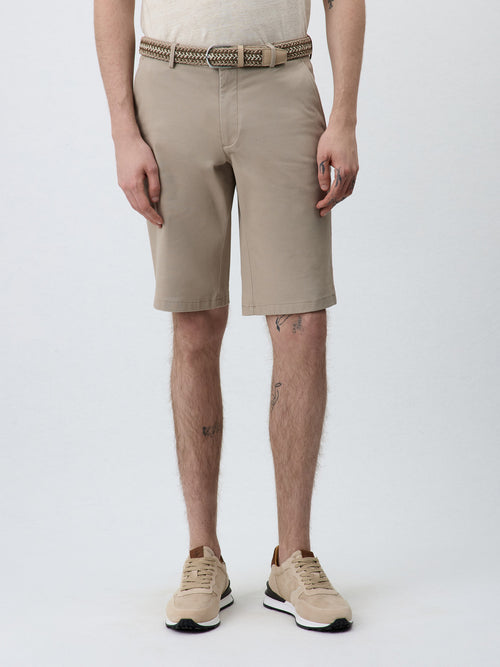 Bermuda en coton stretch beige - 1 - Father & Sons   - 12 