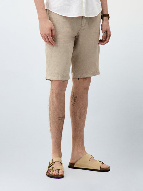 Bermuda en lin beige - 1 - Father & Sons   - 1 