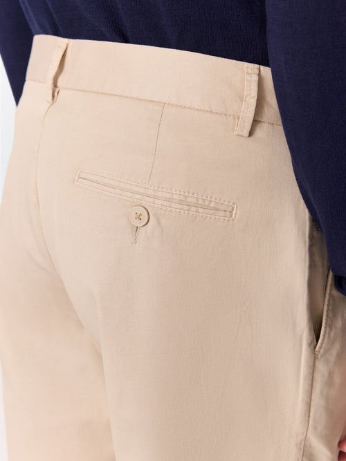Bermuda slim en coton stretch beige - Father & Sons   - 3 