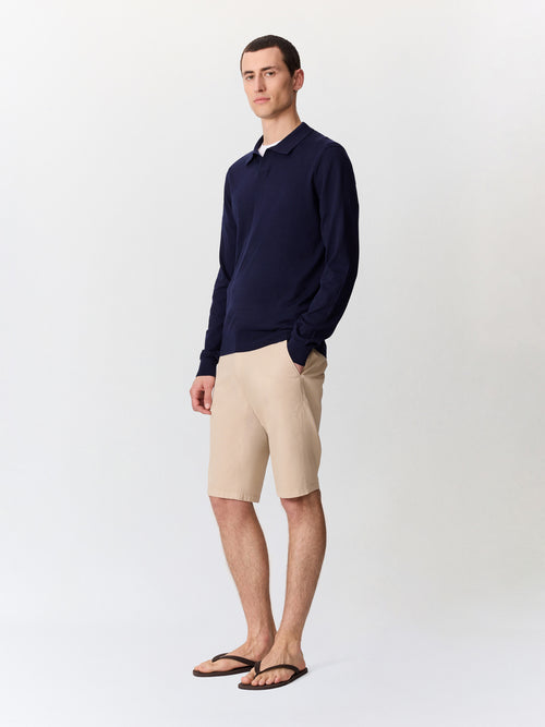 Bermuda slim en coton stretch beige - Father & Sons   - 4 
