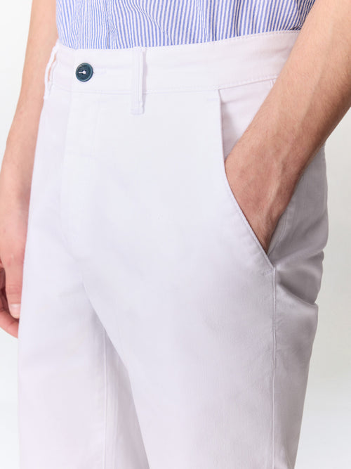 Bermuda slim en coton stretch blanc - Father & Sons   - 3 
