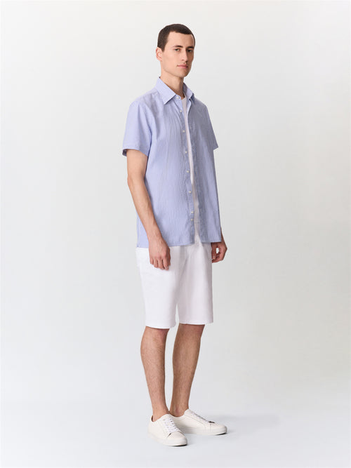 Bermuda slim en coton stretch blanc - Father & Sons   - 4 