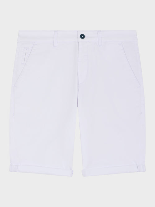 Bermuda slim en coton stretch blanc - 1 - Father & Sons   - 16 