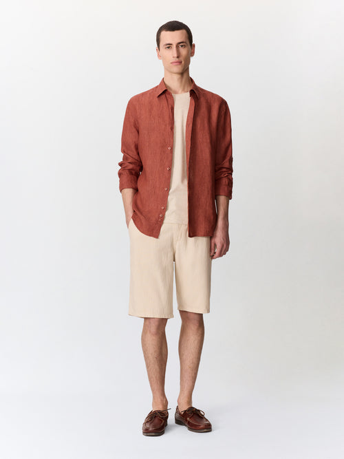Bermuda regular en coton beige - Father & Sons   - 5 