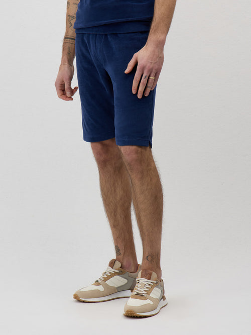 Bermuda en jersey éponge bleu indigo - Father & Sons   -  