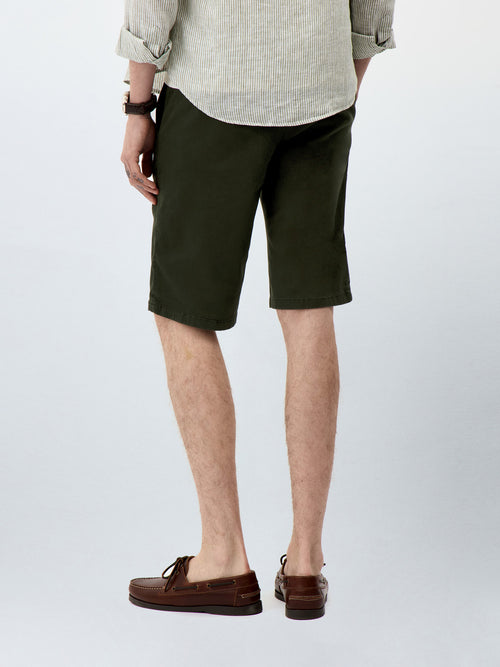 Bermuda en coton stretch kaki - 2 - Father & Sons   - 14 