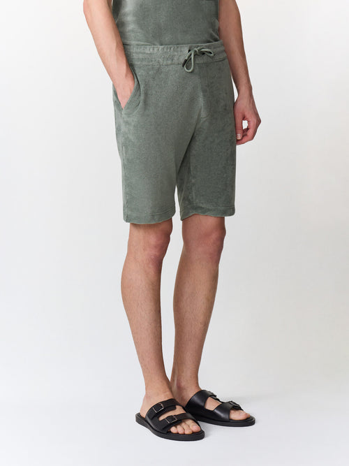 Bermuda regular en jersey éponge kaki - Father & Sons   -  