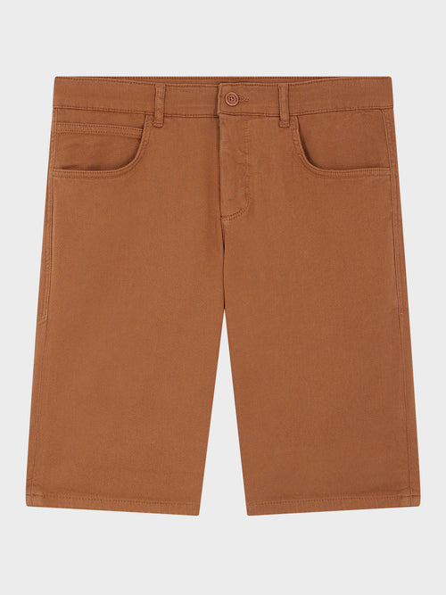 Bermuda en coton stretch marron - 1 - Father & Sons   - 18 