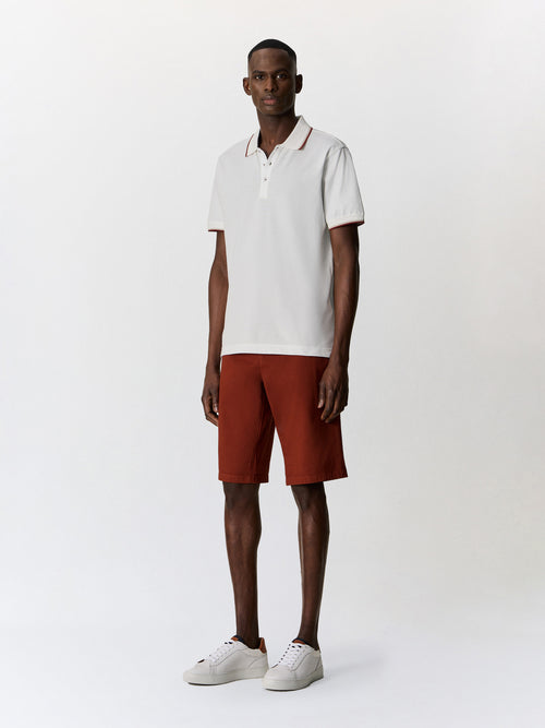 Bermuda slim en coton stretch terracotta - Father & Sons   - 4 