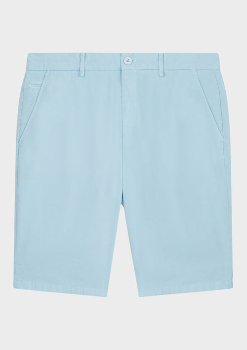Bermuda en coton stretch bleu ciel - 1 - Father & Sons   - 20 