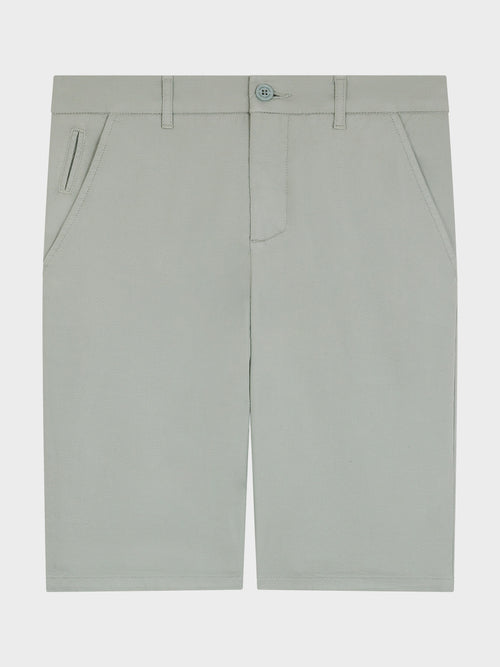 Bermuda en coton stretch vert d'eau - 1 - Father & Sons   - 12 