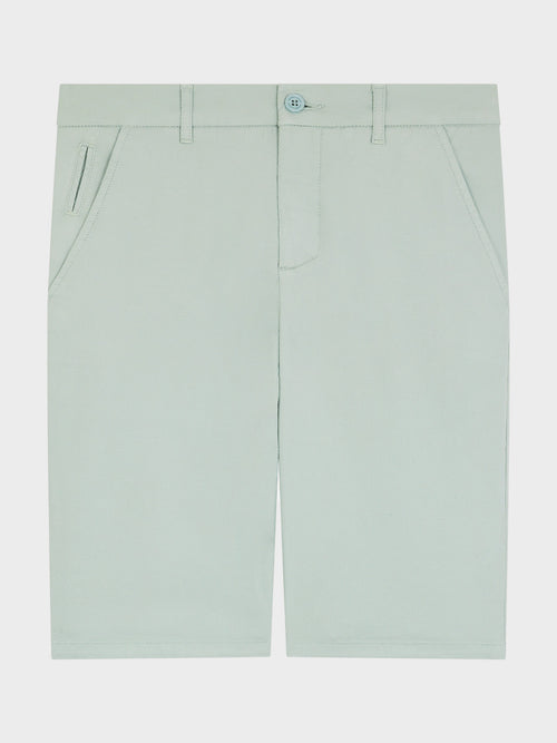 Bermuda en coton stretch vert d'eau - 1 - Father & Sons   - 3 