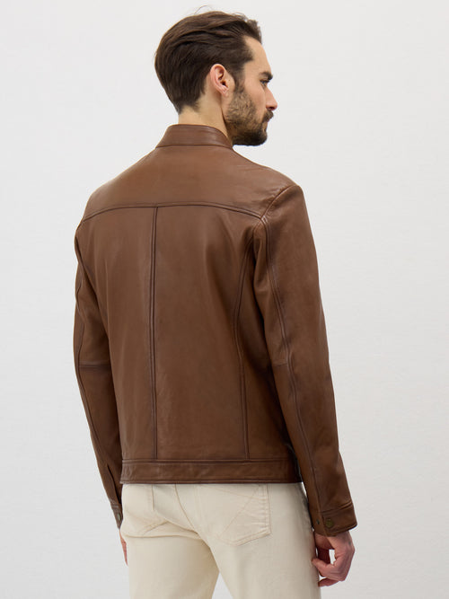 Blouson en cuir cognac - 2 - Father & Sons   - 11 
