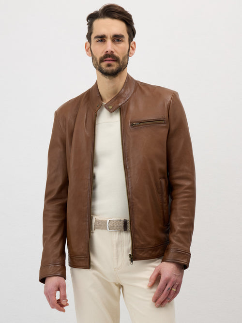 Blouson en cuir cognac - 1 - Father & Sons   - 11 