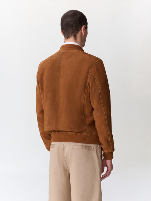 Blouson Teddy en cuir nubuck cognac - 2 - Father & Sons   - 16 