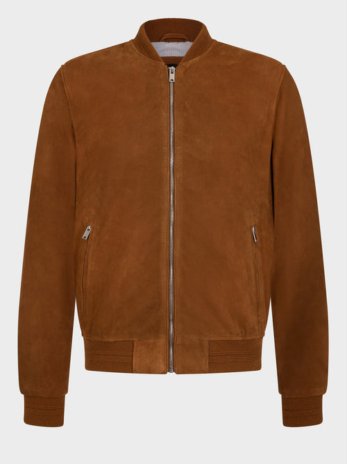 Blouson Teddy en cuir nubuck cognac - 1 - Father & Sons   - 15 