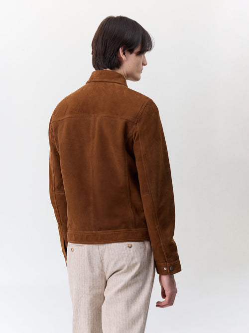 Blouson en cuir nubuck cognac - 2 - Father & Sons   - 13 