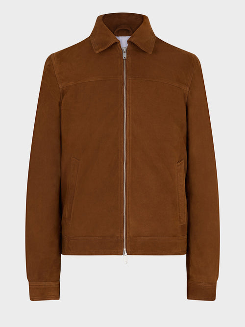 Blouson en cuir nubuck cognac - Father & Sons   - 5 