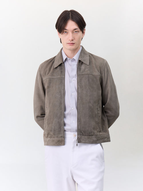 Blouson en cuir nubuck kaki - 1 - Father & Sons   - 18 