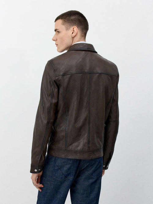Blouson en cuir marron - 2 - Father & Sons   - 12 