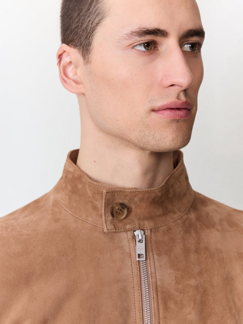 Blouson en cuir nubuck marron - Father & Sons   - 3 