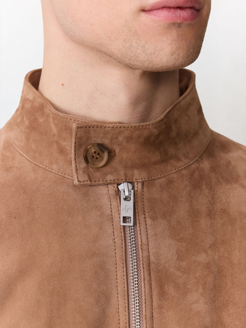 Blouson en cuir nubuck marron - Father & Sons   - 4 