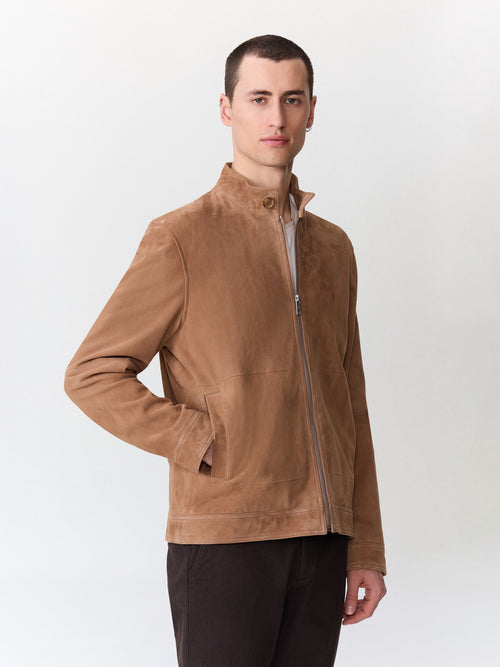 Blouson en cuir nubuck marron - 1 - Father & Sons   - 6 