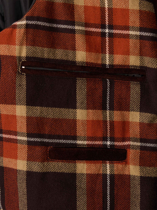 Blouson en cuir nubuck marron à col sherpa - Father & Sons   - 5 