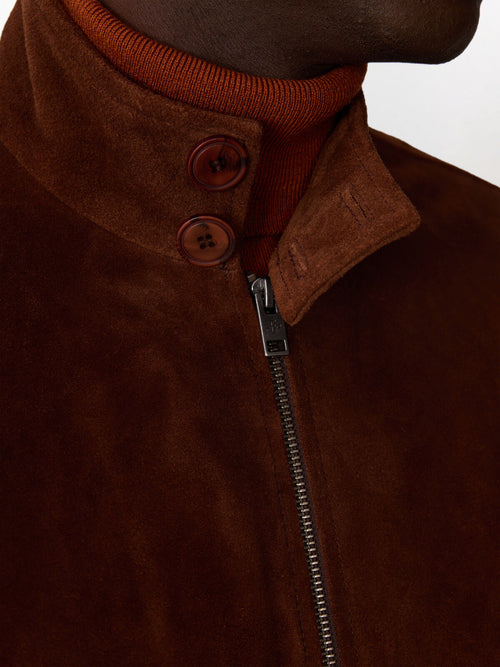 Blouson en cuir nubuck cognac - Father & Sons   - 3 
