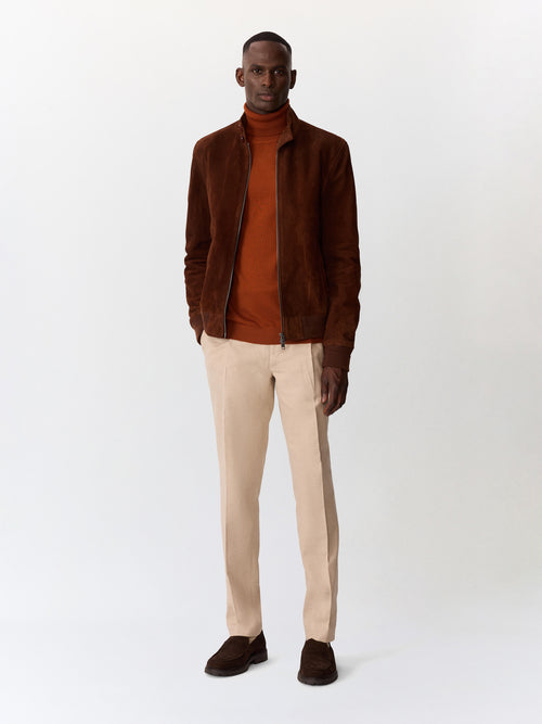 Blouson en cuir nubuck cognac - Father & Sons   - 5 