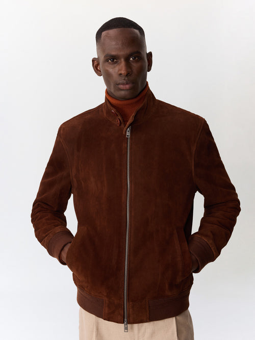 Blouson en cuir nubuck cognac - 1 - Father & Sons   - 7 