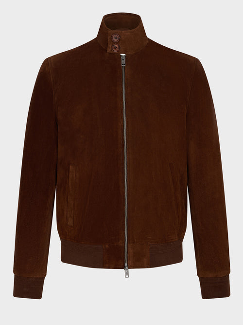 Blouson en cuir nubuck cognac - Father & Sons   - 6 