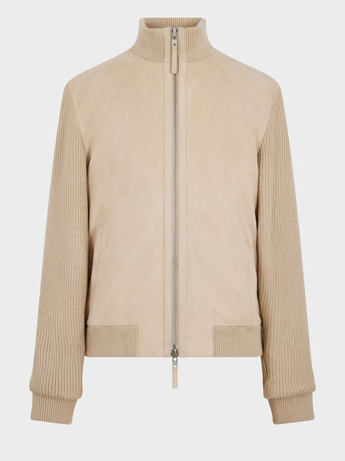 Blouson bi-matière beige - 1 - Father & Sons   - 2 