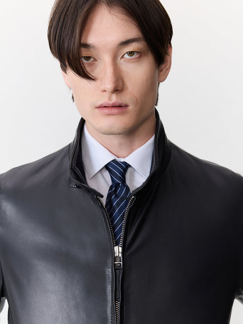 Blouson en cuir noir - Father & Sons   - 5 