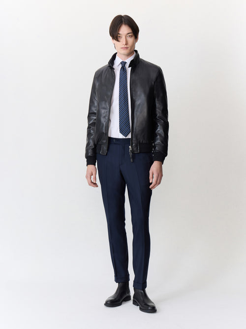 Blouson en cuir noir - Father & Sons   - 7 