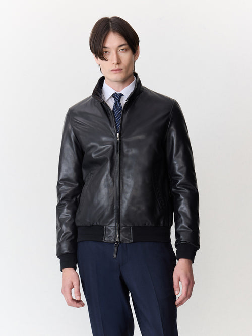 Blouson en cuir noir - Father & Sons   - 3 