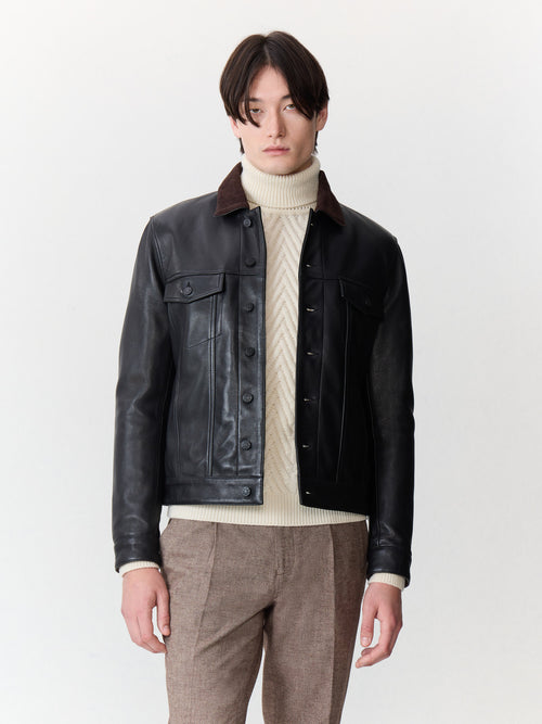 Blouson en cuir noir - 1 - Father & Sons   - 17 