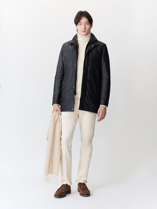 Veste en cuir noir - Father & Sons   - 6 