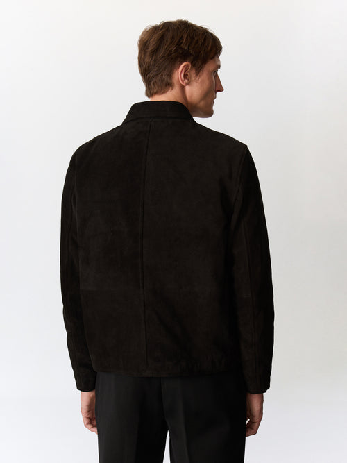 Blouson en cuir nubuck noir - Father & Sons   - 2 