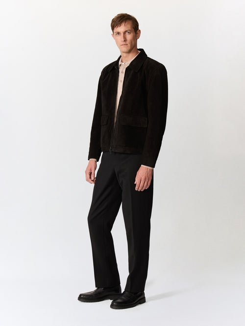 Blouson en cuir nubuck noir - Father & Sons   - 4 