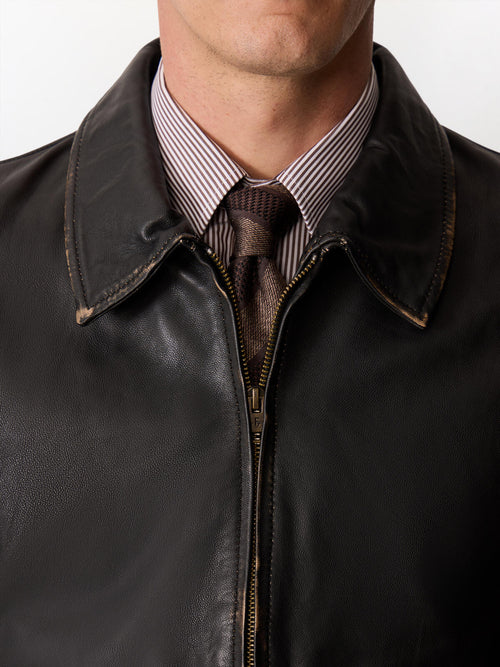 Blouson en cuir noir - Father & Sons   - 5 
