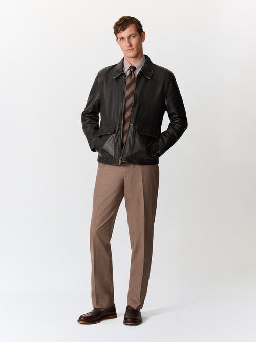 Blouson en cuir noir - Father & Sons   - 4 