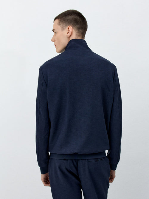Blouson en polyester recyclé bleu marine - 2 - Father & Sons   - 16 