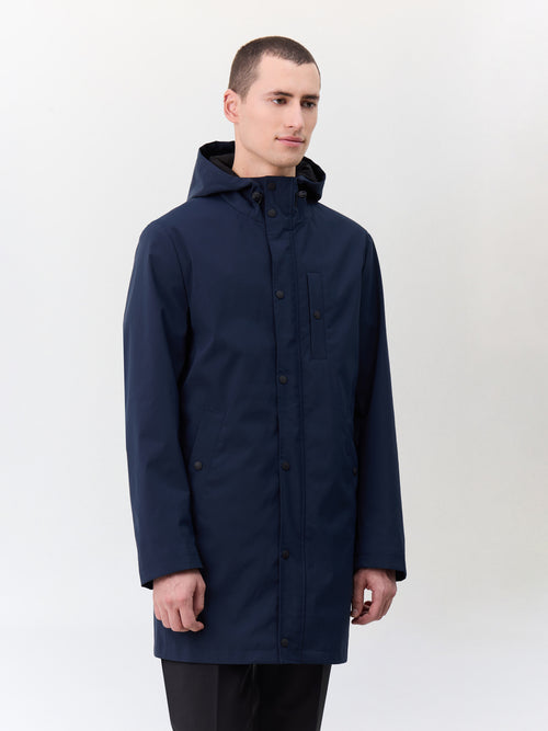 Parka bleu marine à capuche - 1 - Father & Sons   - 7 