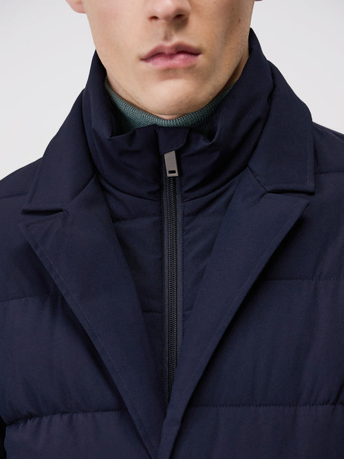 Veste matelassée bleu marine à parementure amovible - Father & Sons   - 3 